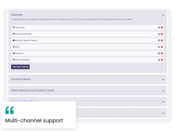 Chat - Multi-Channel Support conversational AI