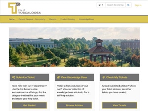 self-service portal ITSM tuscaloosa
