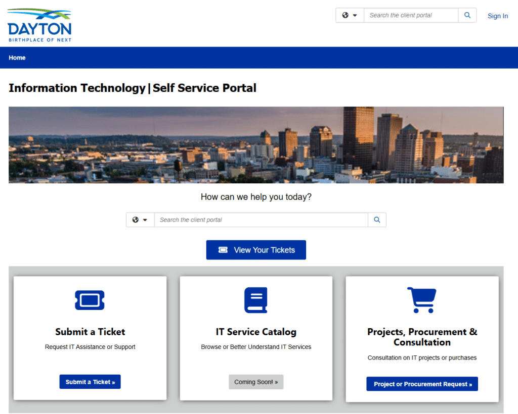 City of Dayton, OH portal