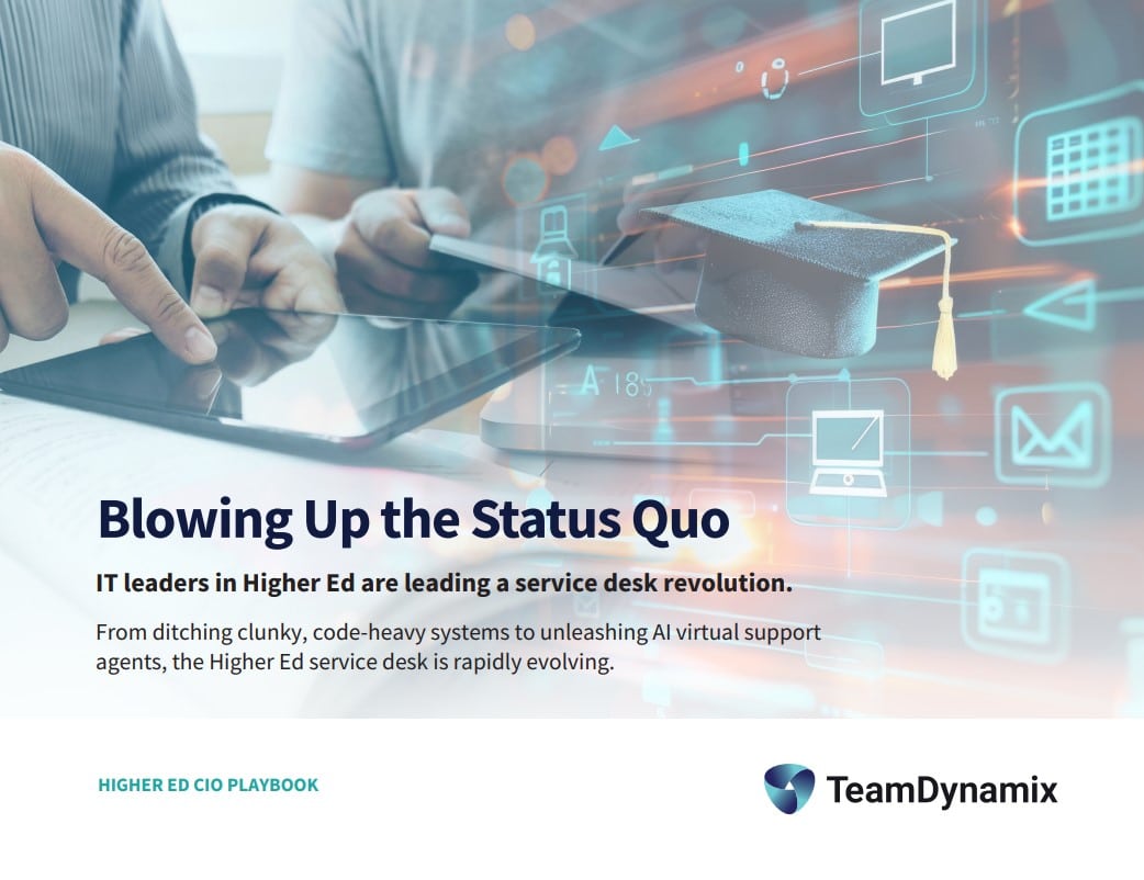 Higher Ed Adopts AI ITSM to Drive Reduced TIcket Volume, Expedite Ticket Resolution Time, and Deflect Tickets - let AI and automation take off